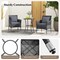 Costway 3 PCS Patio Furniture Set with Cushioned Patio Chairs & Tempered Glass Coffee Table Grey/Navy/White/Black